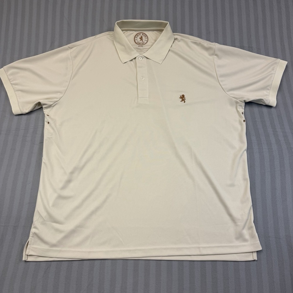 Albert Morris Comfort‎ Polo White Mens Size XXL Pit To Pit 26"